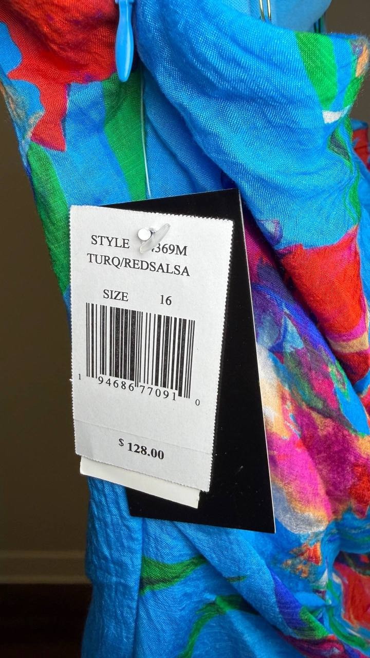 Taylor Asymmetrical Drop‑Waist Maxi Dress Red Salsa 16 NWT $128