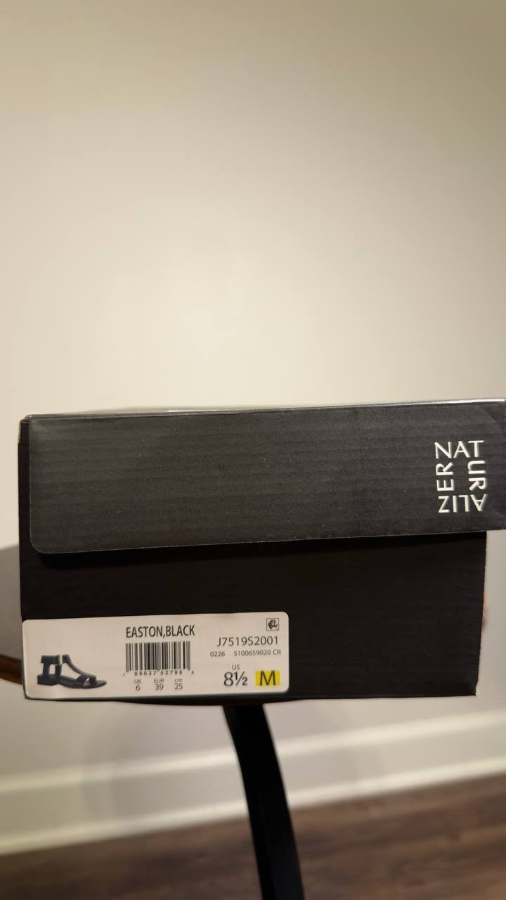 Naturalizer  Footbed  Sandals  Black  8.5M  New  $110
