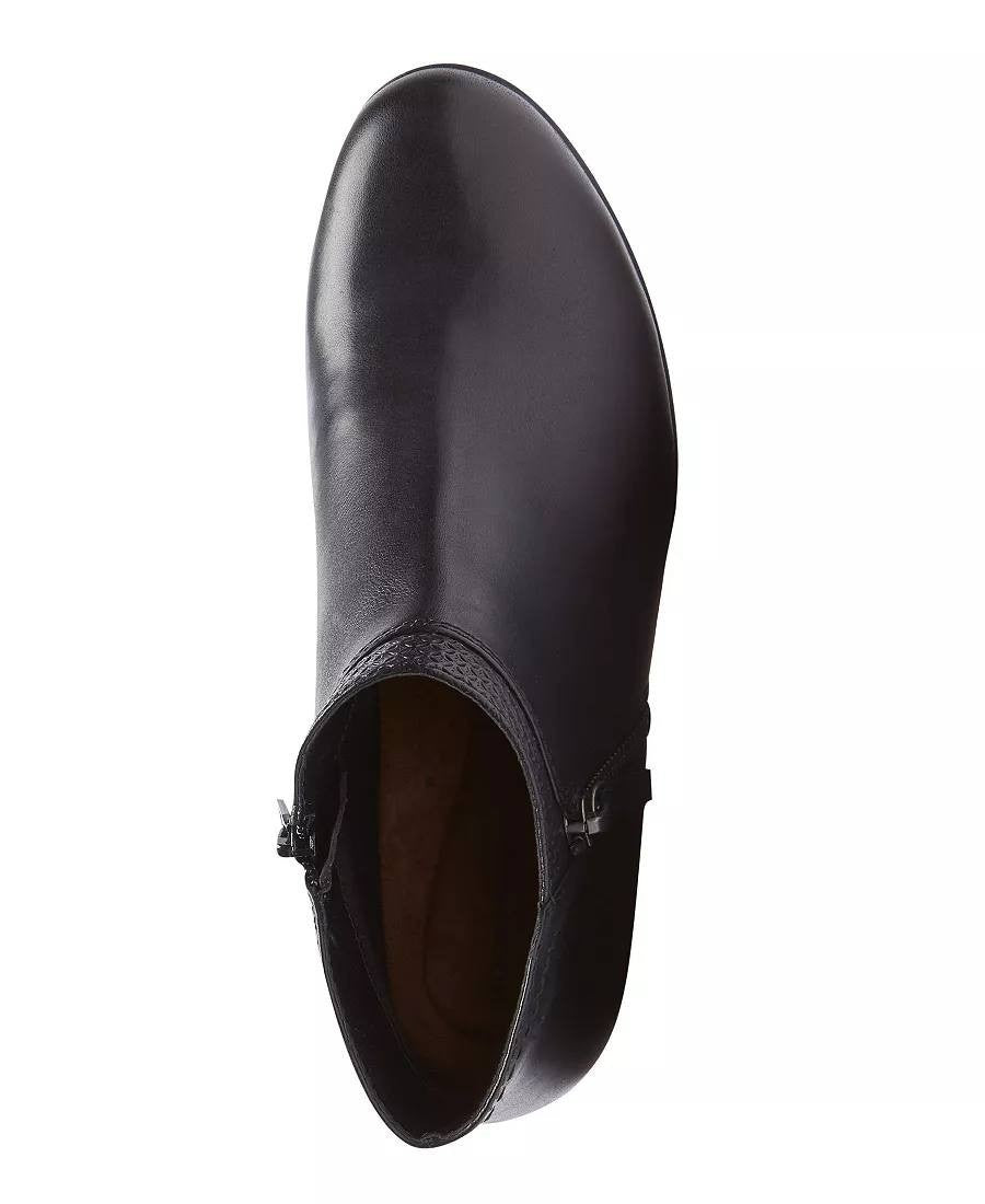 Rockport Carly Booties 7.5M Black Leather Zip Block Heel New in Box