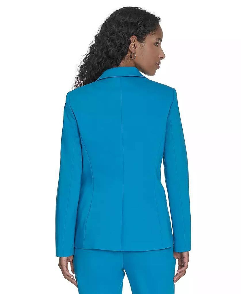 Calvin Klein Cotton Blend One Button Jacket Corsica Peak Lapel Lined Size 4 NWOT
