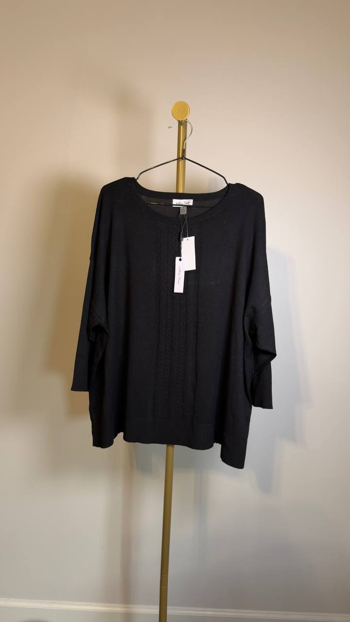 Melissa Paige Sweater – Boat Neck – 3/4 Sleeves – NWT