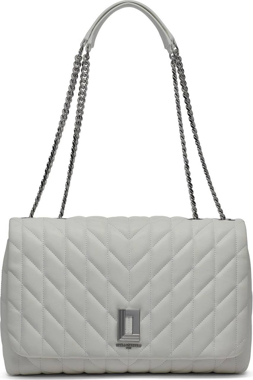 Karl Lagerfeld Paris Lafayette Lamb Leather Shoulder Bag White NWT