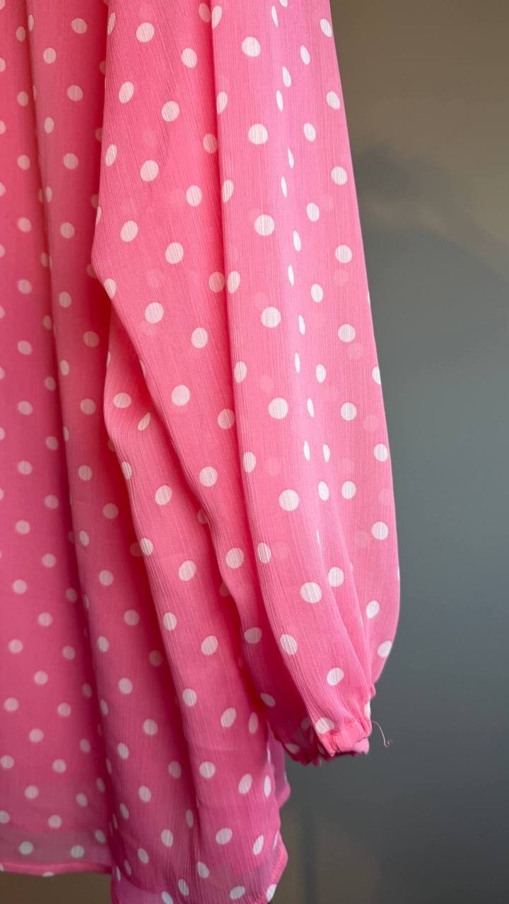 Tommy Hilfiger 3/4‑Sleeve Pintuck Split‑Neck Tunic Top Pink 1X NWT $69.50