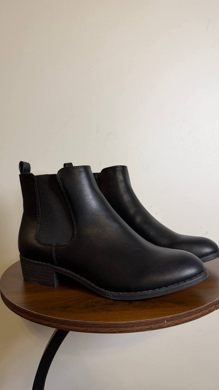 Style&Co Black Man‑Made Block Heel Booties 9M New in Box MSRP $69.90
