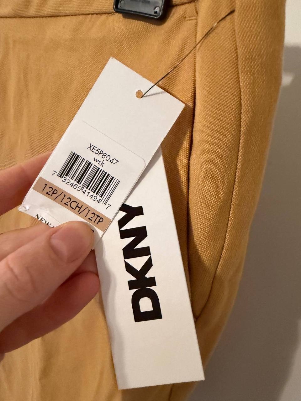 DKNY High‑Rise Sueded Canvas Pants Camel Size12P NWT Petite msrp$99