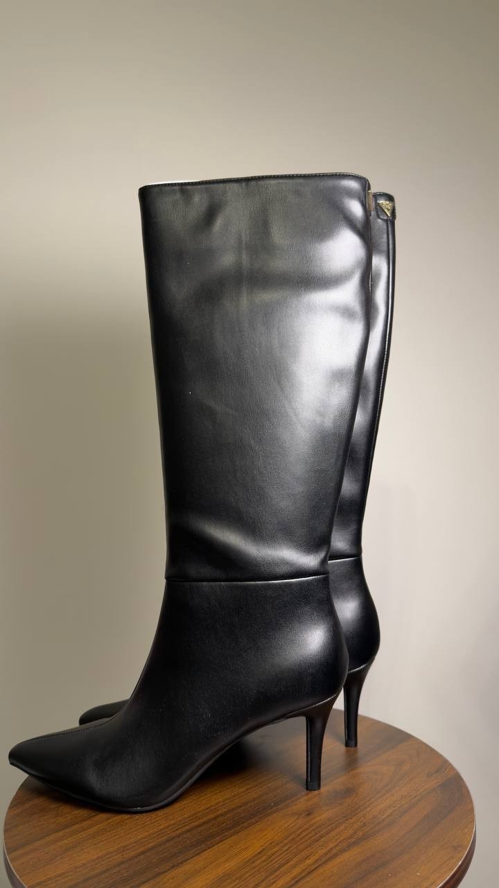 Guess  Wayla  Knee‑High  Boots  Black  Smooth  Nappa  10M  New  With  Box  $260