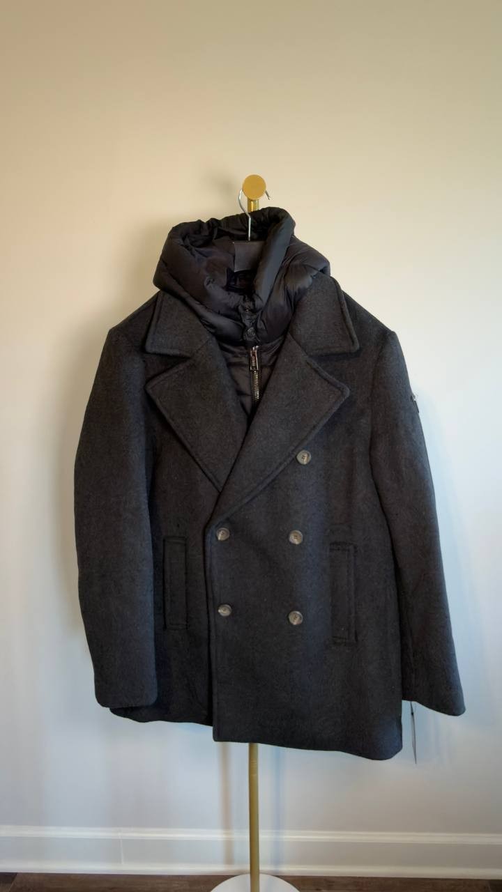 GUESS Men’s Peacoat Removable Nylon Hood Jet Black L NWT $350