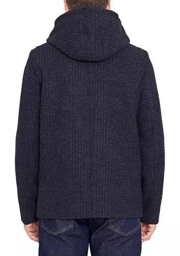Sam Edelman Wool Blazer Coat with Hood Midnight Blue M NWT $320