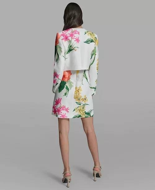 Karl Lagerfeld Paris Spring Tweed Bolero Jacket White/Camellia 10 NWOT $179