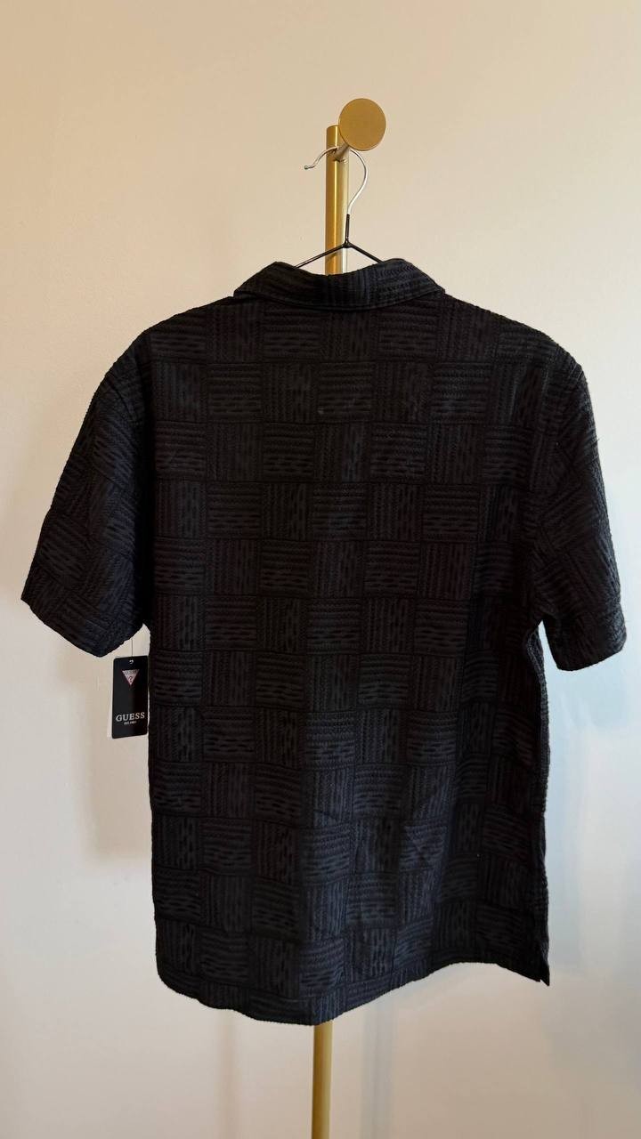 Guess Men’s Idris Embroidered Shirt Black S $79 NWT