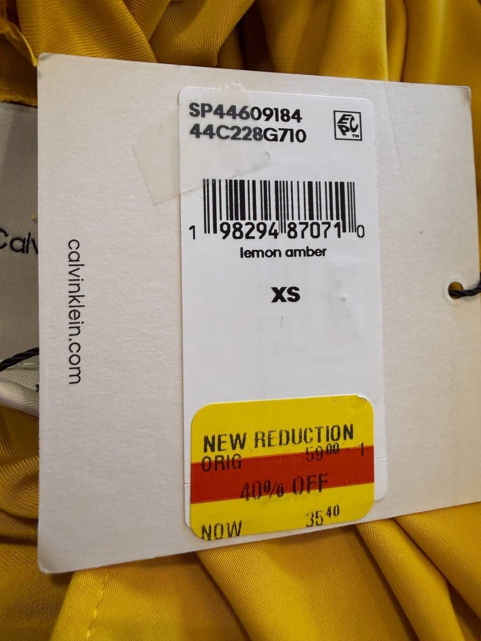 Calvin Klein Women’s Ruched Mockneck Top XS – Yellow – Flawed – NWT-59$
