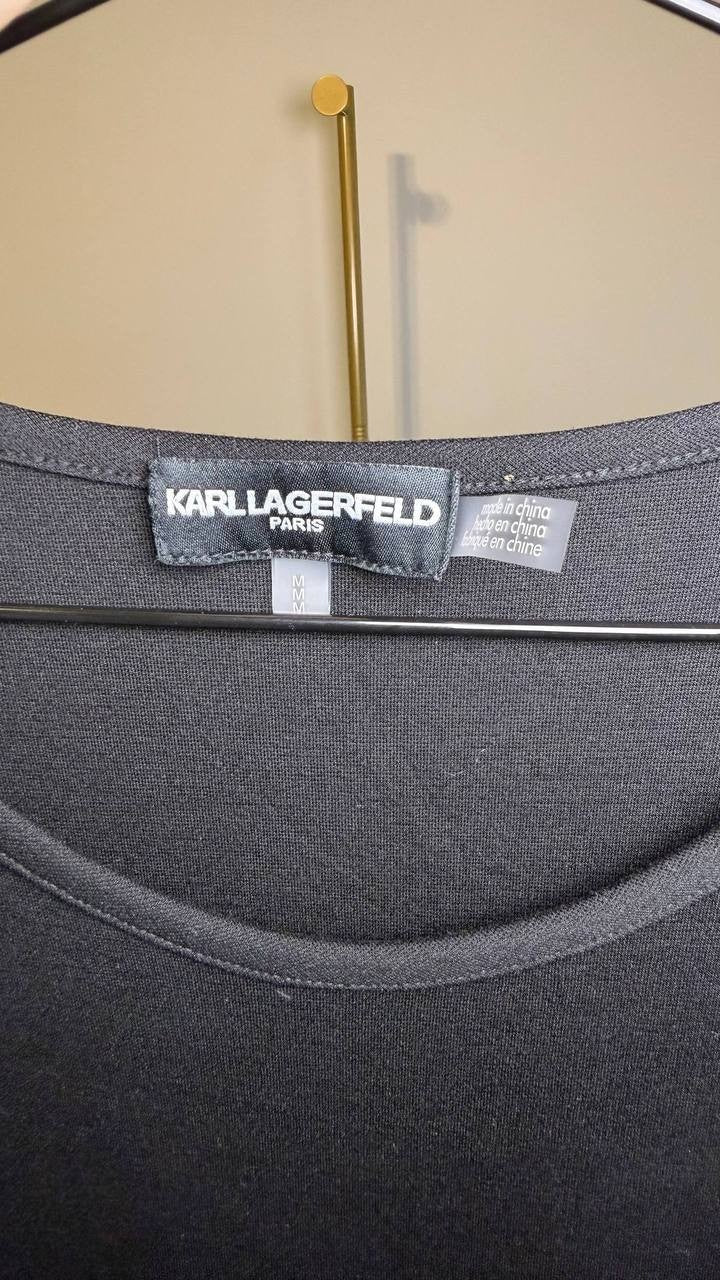 Karl Lagerfeld Paris Bubble Skirt Midi Dress Black M NWT $169