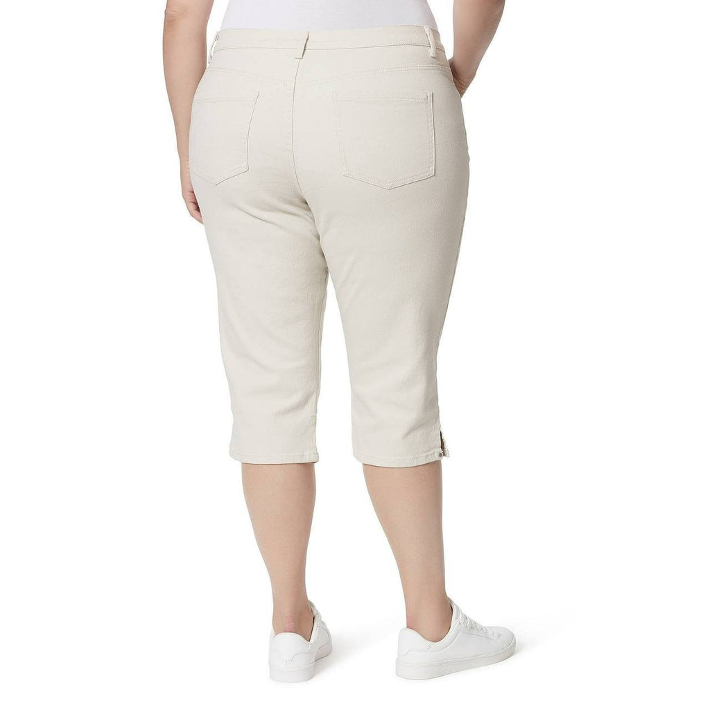Gloria Vanderbilt Plus Size Amanda Capri Pants Stonewood 20W NWT $50