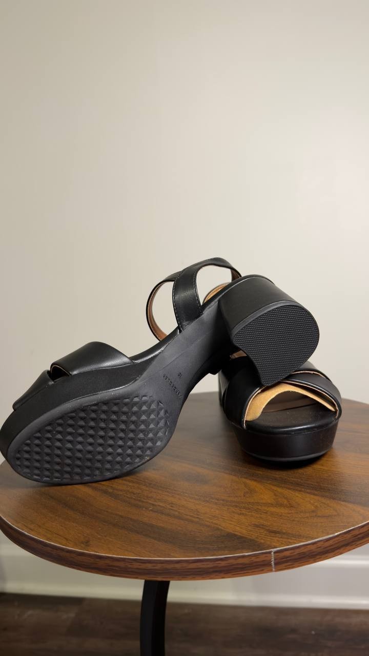 Aerosoles  Platform  Sandals  Black  7.5M  New  $99