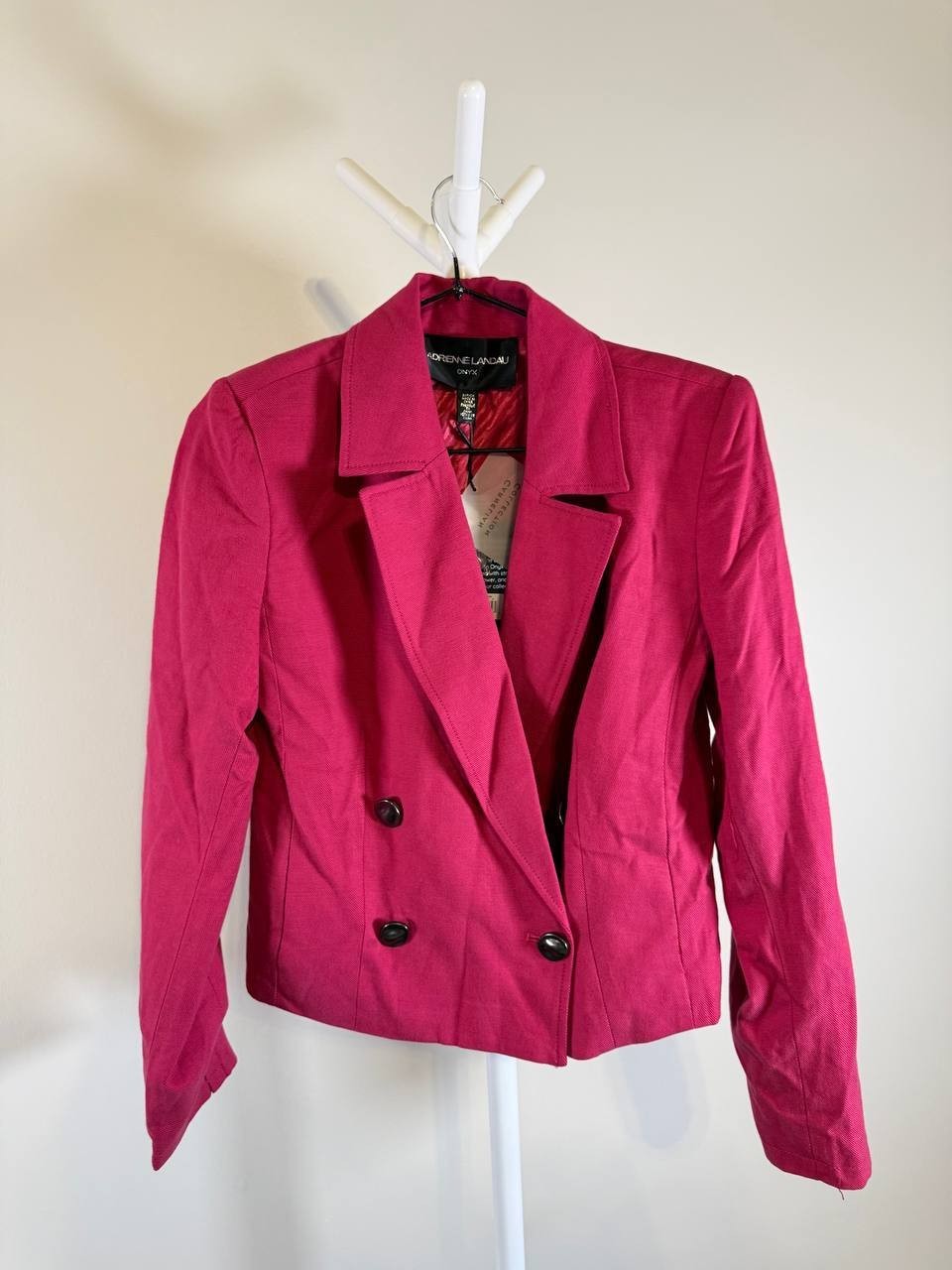 Adrienne Landau Cropped Double‑Breasted Blazer – Pink – Size S – NWT – $169