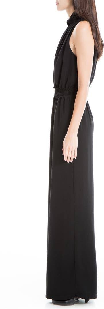 Max Studio Mock‑Neck Sleeveless Stretch Crepe Jumpsuit – Size S – NWT