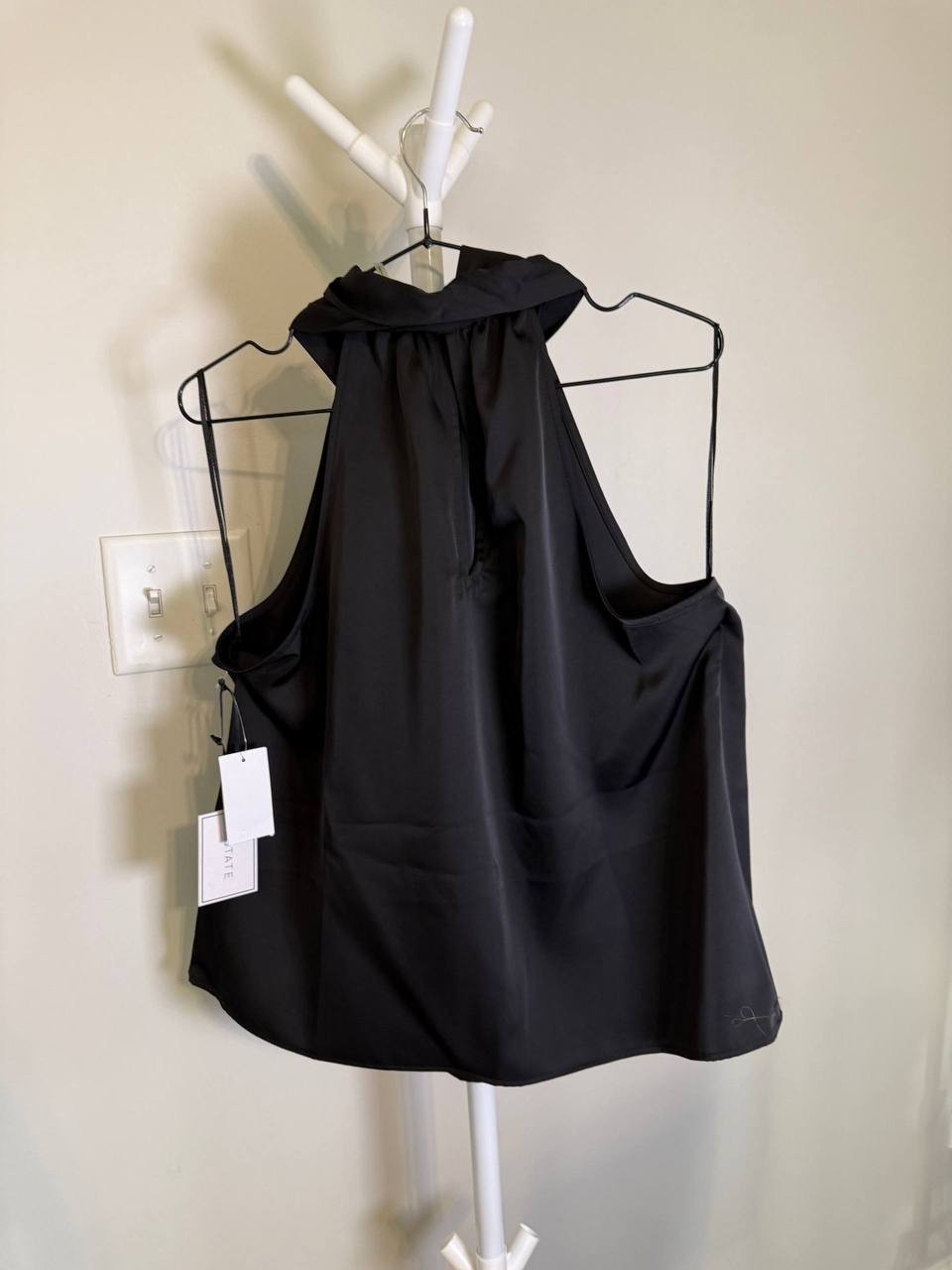 1.STATE Sleeveless Halter Top-Black-Size L-NWT