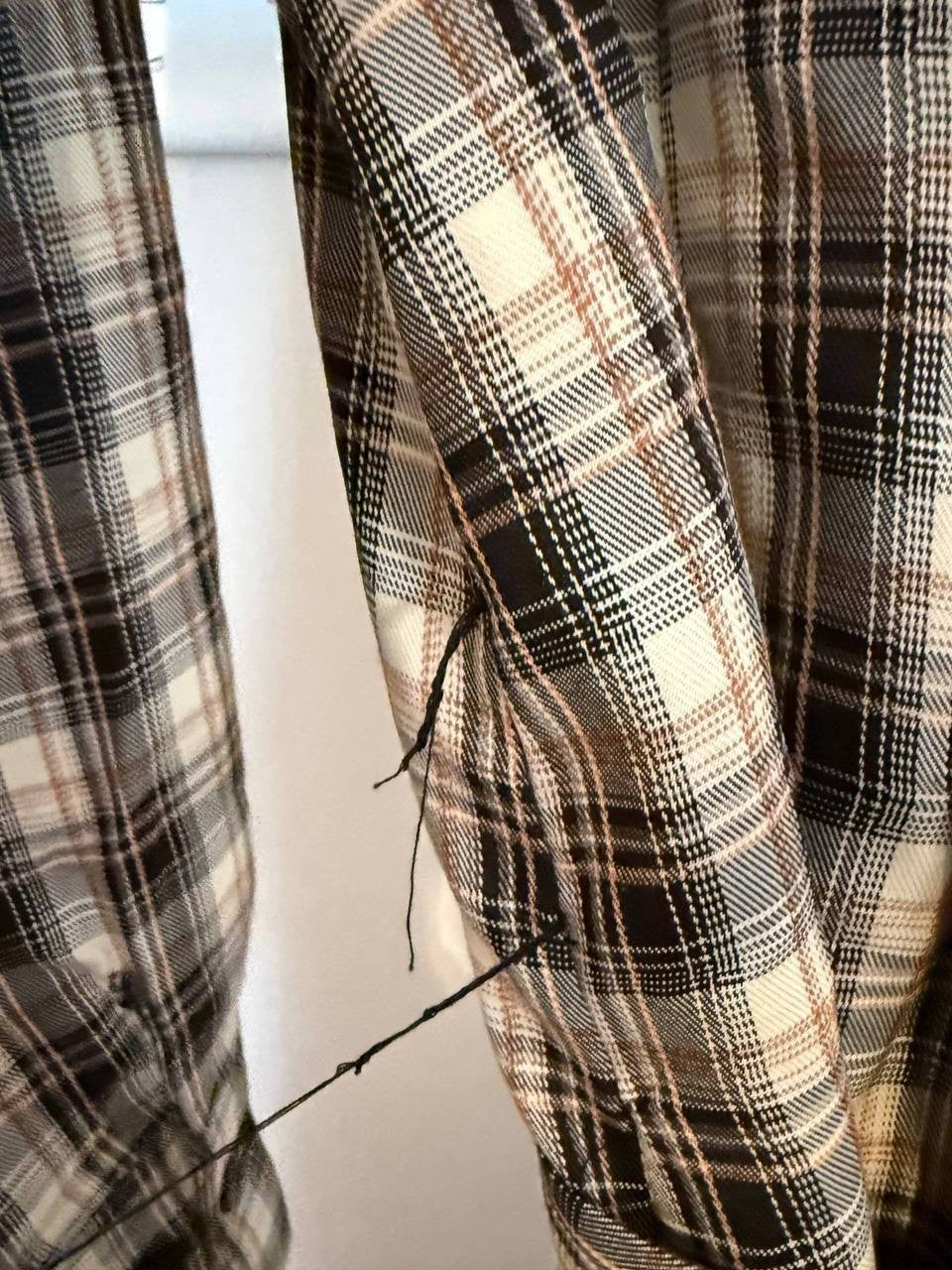 Gracia Plaid Belted Shirt Dress – Size M – NWOT – Flawed