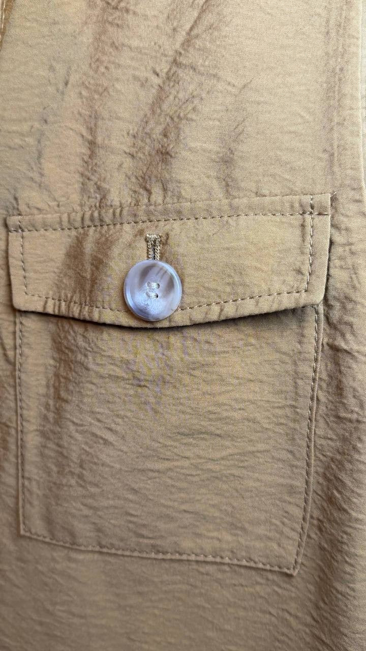 Anne Klein Sleeveless Patch‑Pocket Jacket Copper Sun XL NWT $129