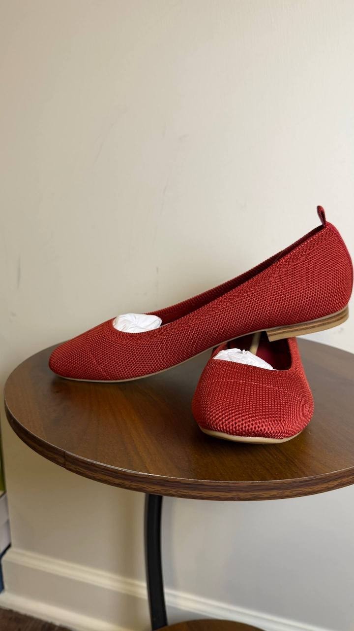 MIA Rasia Ballet Knit Round Toe Flats Red Women’s 8.5M NWB $70