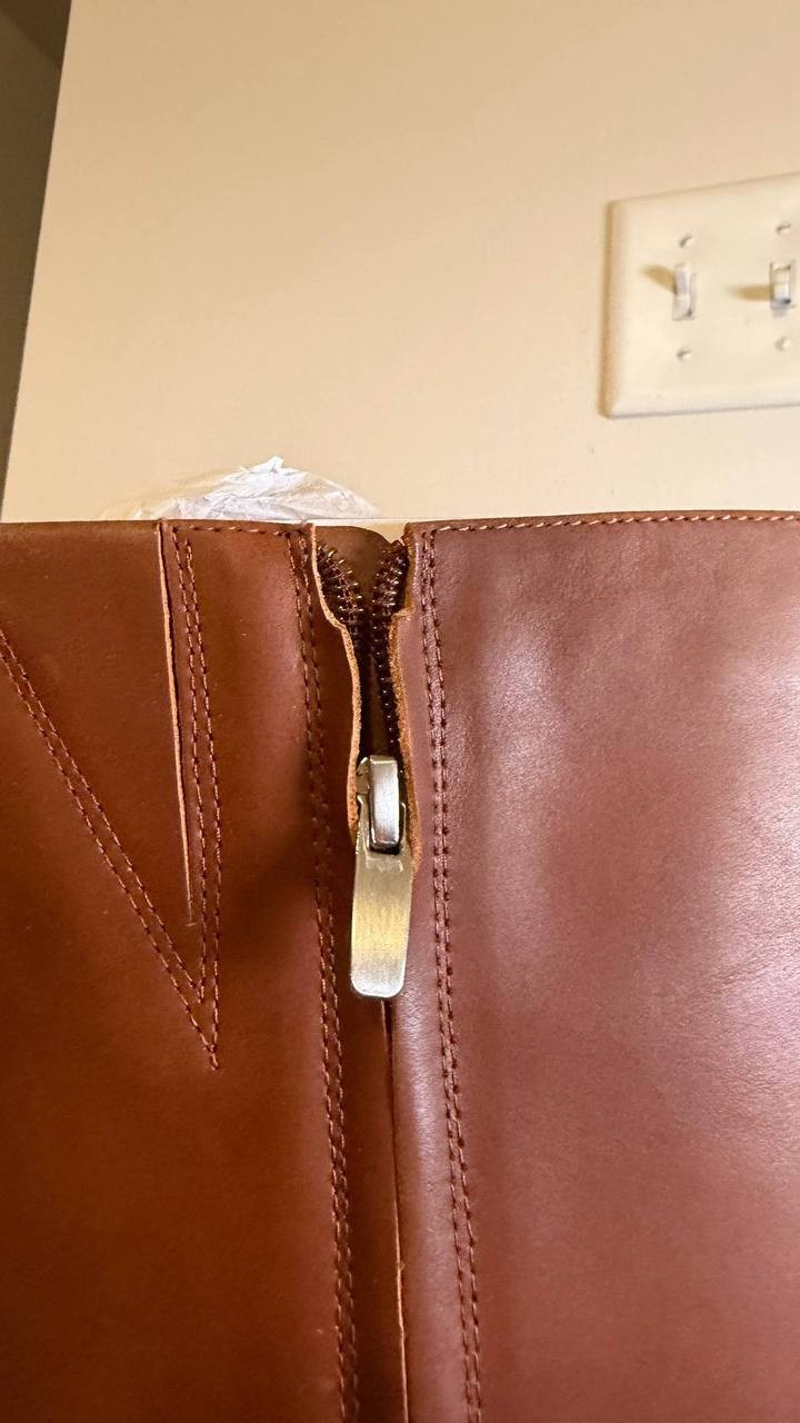 Nine West Zazz Boots 8.5M Medium Natural Leather Tall Square Toe NIB msrp$249
