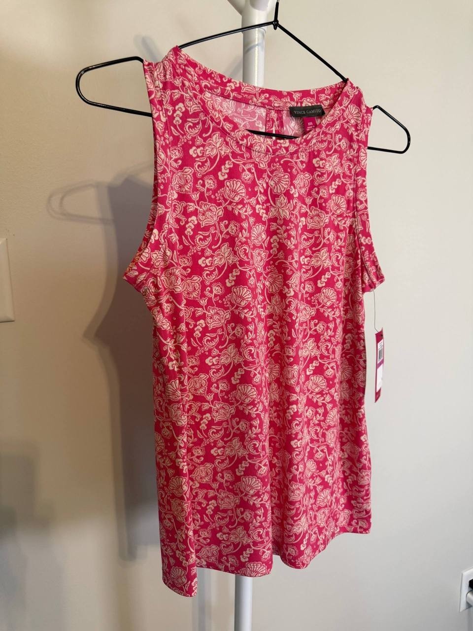 Vince Camuto Women’s Printed Keyhole‑Back Tank Top – Size XXS – NWT