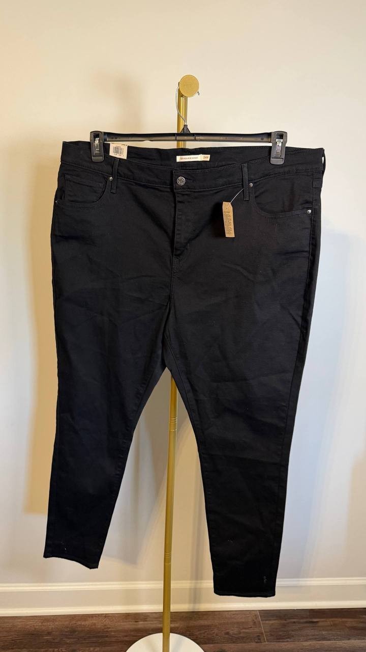 Levi’s Women’s Plus 721 High Rise Skinny Jeans Black 24W $74.95 NWT