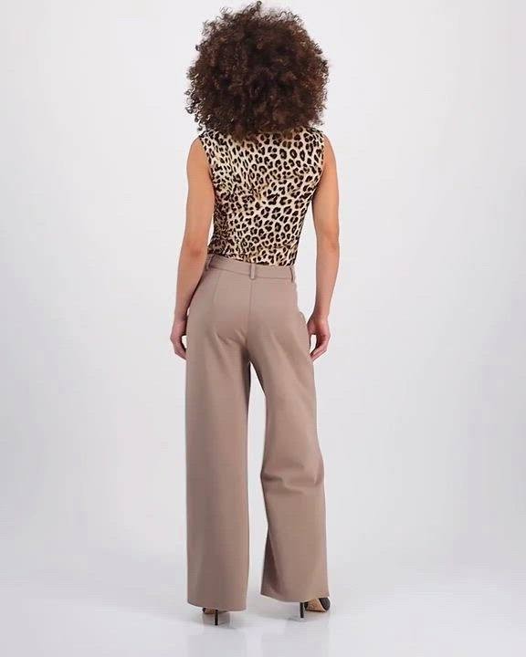 Bar III Petite Seamed Wide-Leg Ponté Pants Brown P/P NWT MSRP$59.50