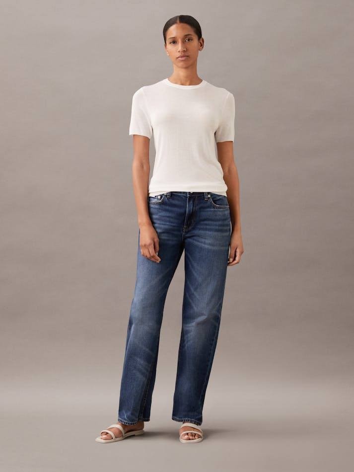 Calvin Klein Fine Gauge Viscose Sweater Cream L NWT $89