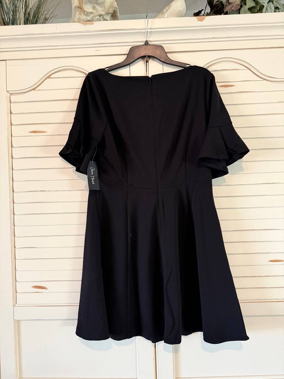 Jessica Howard Petite Fit & Flare Dress – Size 14P – NWT – Black Elbow Sleeve