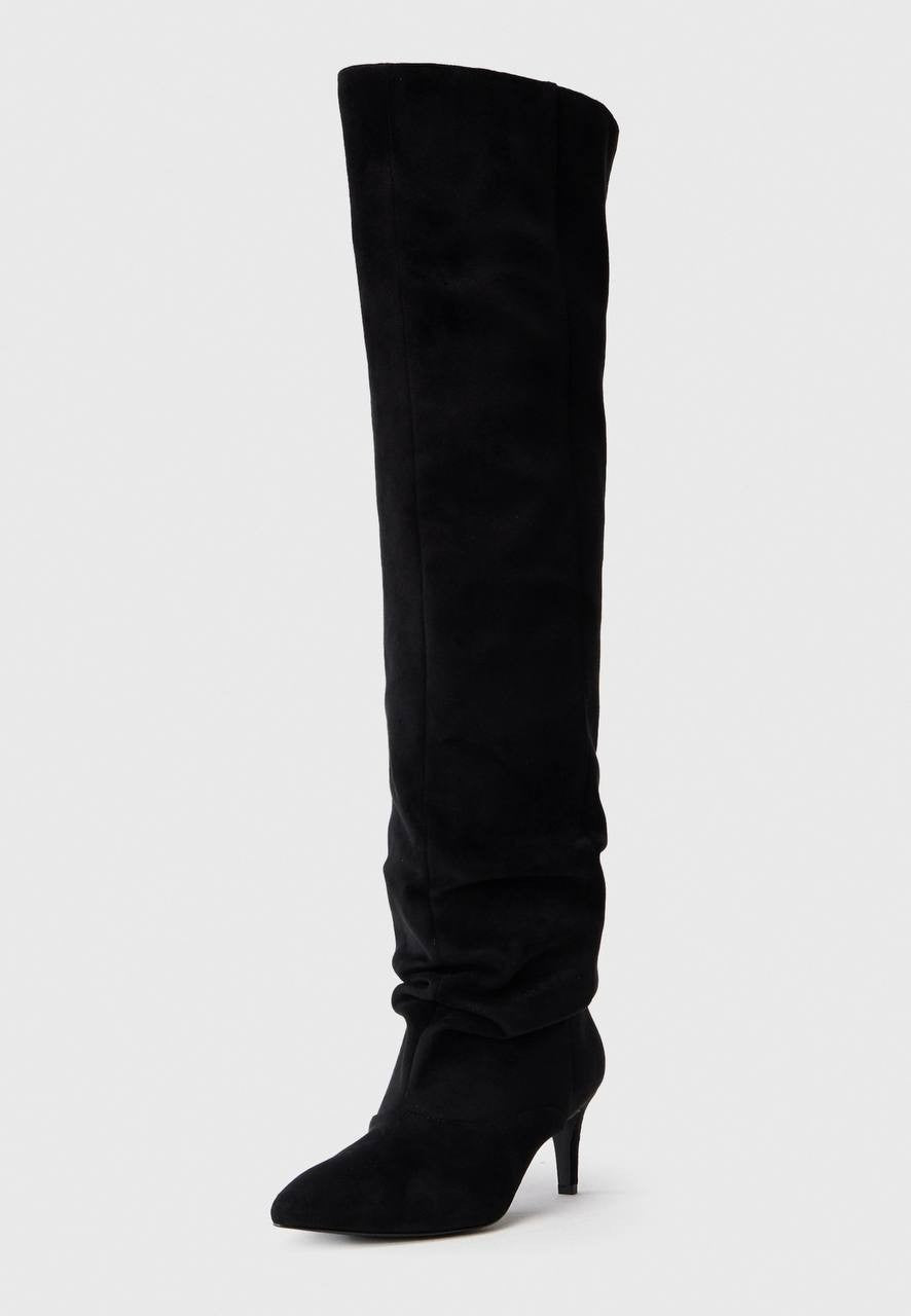 Madden Girl Stassi Over‑the‑Knee Boots Black 8 Fabric Stretch $— NWB