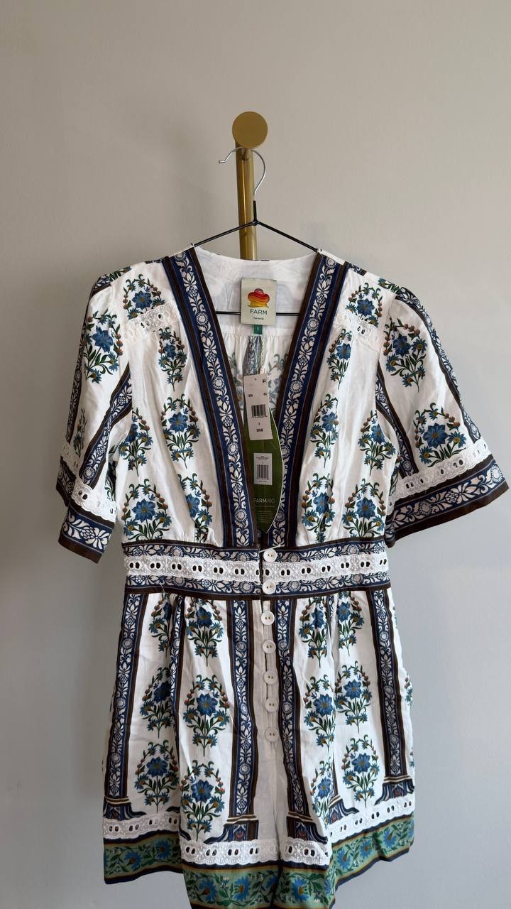 FARM Rio Manoela Off White Romper S NWT