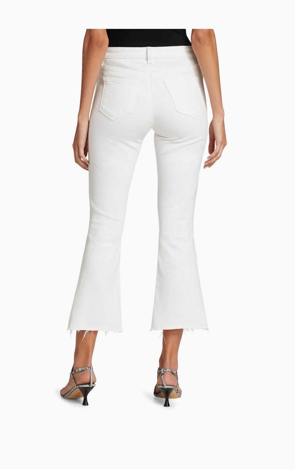 L’AGENCE Kendra Crop Flare Jeans White Coated, High-Rise, Size 25, NWT