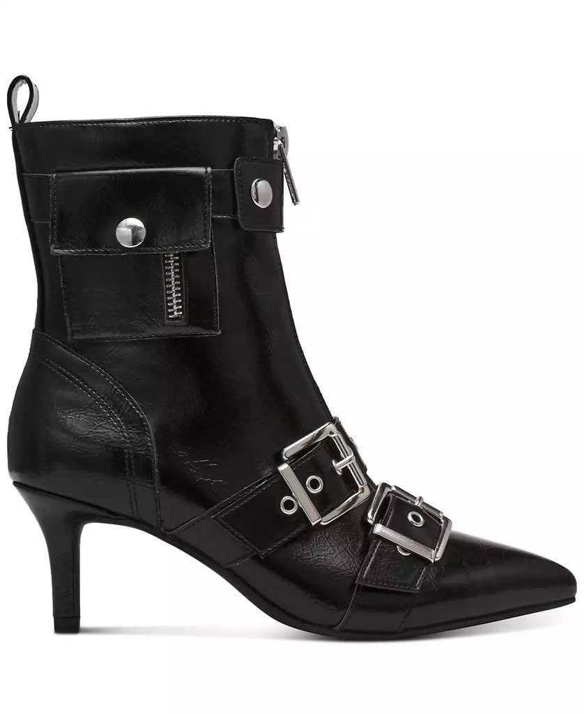 Wild Pair Moonbeam Buckle Booties Black 11M Man‑Made Stiletto MSRP $89.90 NWB