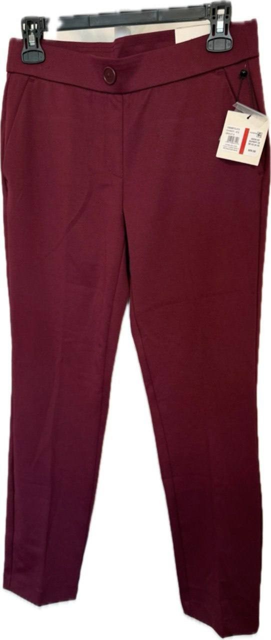 Anne Klein Straight‑Leg Pants – Chianti – Size XS – NWT – $59 – Flawed