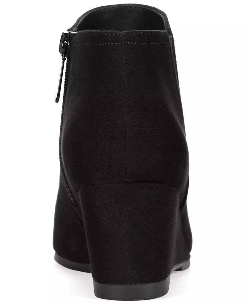 Style & Co Poppyy Wedge Heel Booties – Black – Size 6.5M – Microfiber–New in Box
