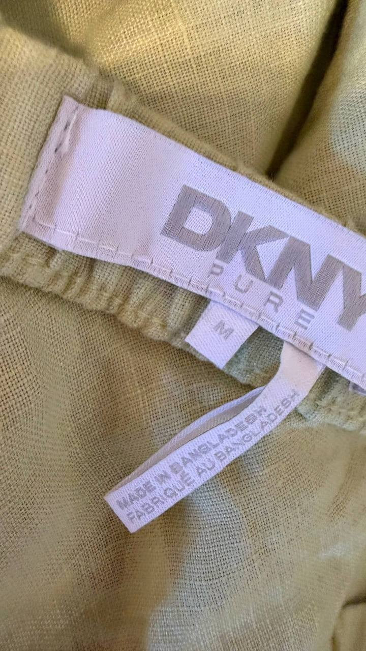 DKNY Pure Women’s Linen Midi Skirt Tea Green M $109 NWT
