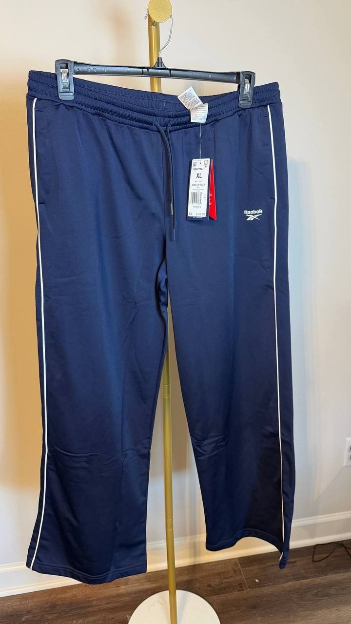 Reebok Pull-On Drawstring Tricot Pants Navy Size XL NWT $45