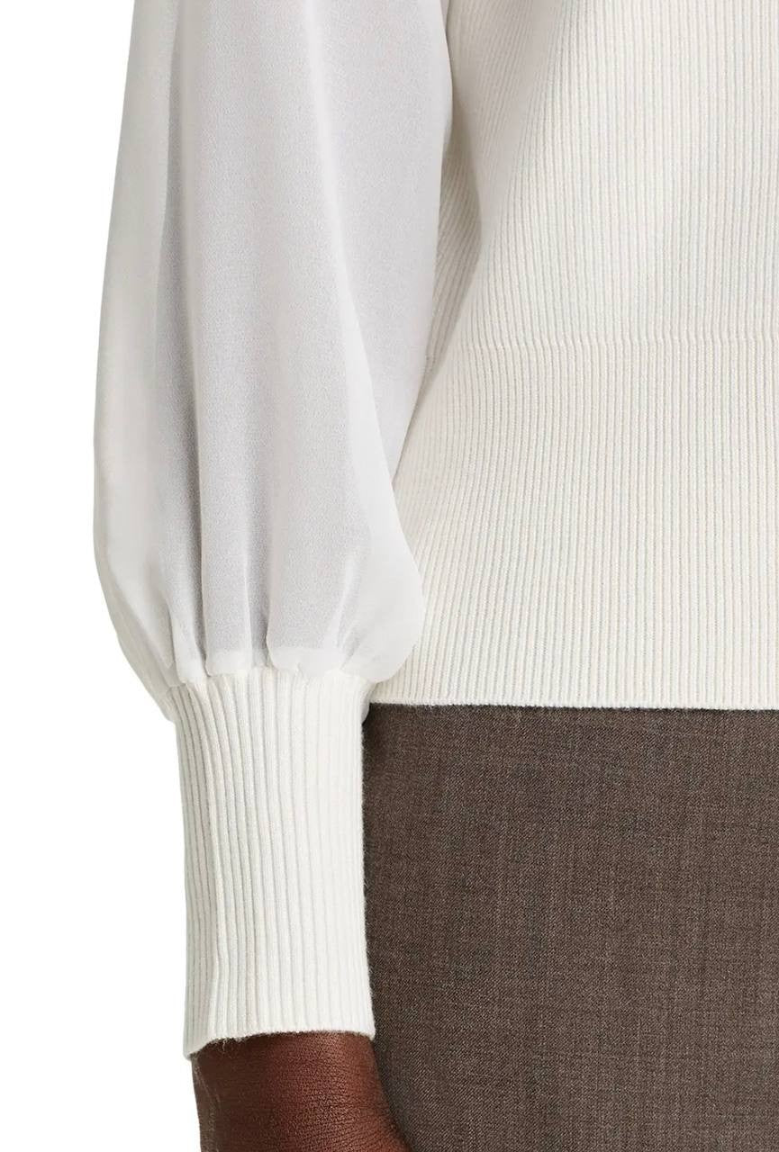 T Tahari Women’s Blouson Sleeve Cardigan White Star M $78 NWT
