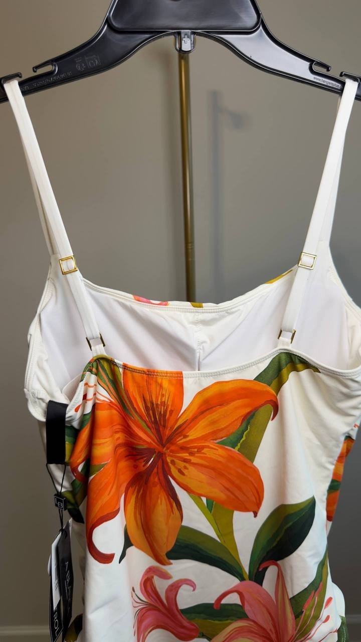 La Blanca Jungle Blossom Beaded One‑Piece Swimsuit Multi 10 NWT $160