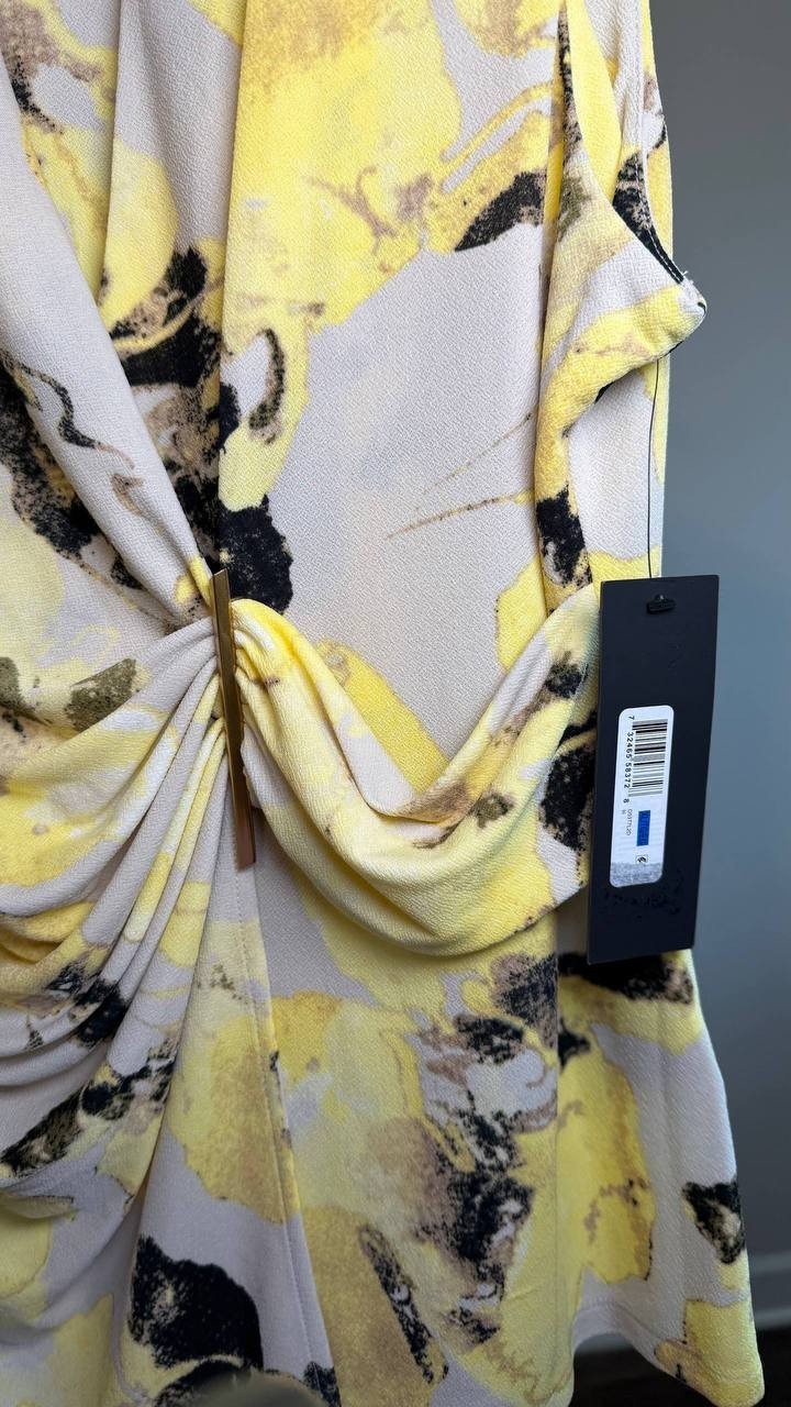Donna Karan NY Sleeveless V‑Neck Floral Faux Wrap Blouse Multi XL NWT $69