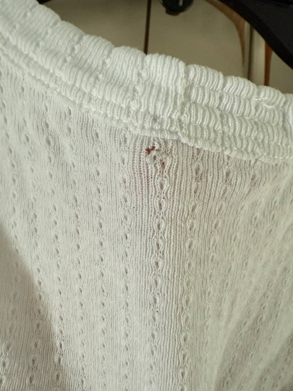 MOTHER Chin Up Tank White - Used with Flaw, Racerback, 100% Cotton, Size L