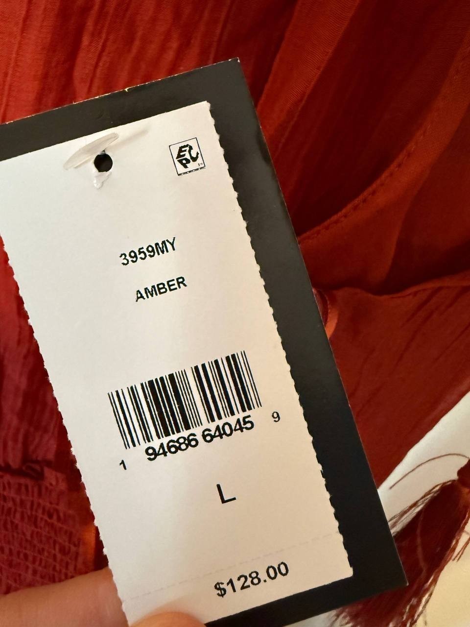 Taylor V‑Neck Handkerchief‑Hem Dress – Size L – NWT – $128