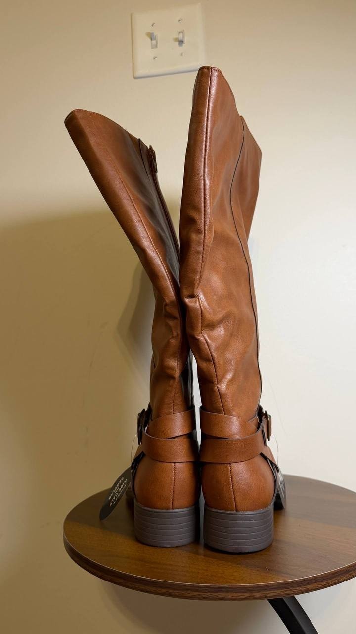 Style & Co Margoo Riding Boots 8M  Black Tall Zip Buckle NIB msrp$79.90
