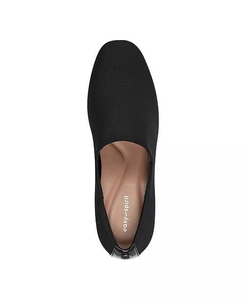 Easy Spirit Denisa eFlex Knit Block Heel Pumps Black 6M Textile $99 NWB
