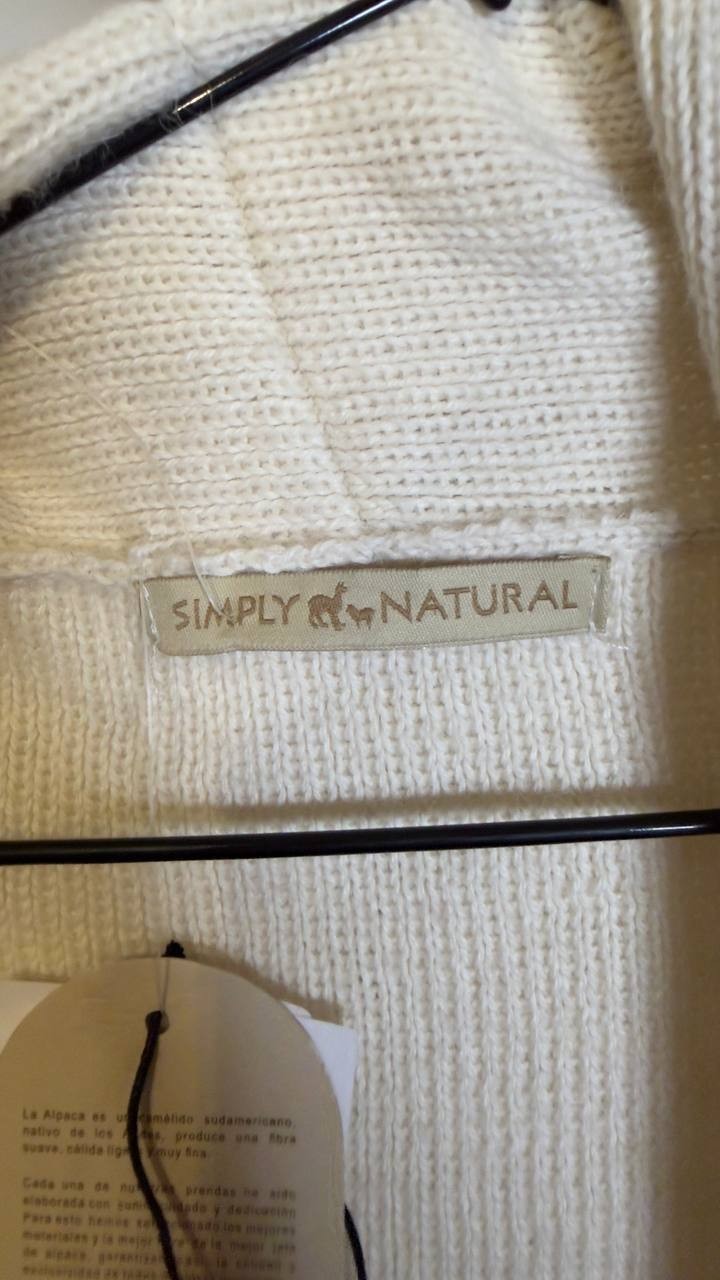 Simply Natural Nina Long Alpaca Cardigan Off White One Size NWT $360