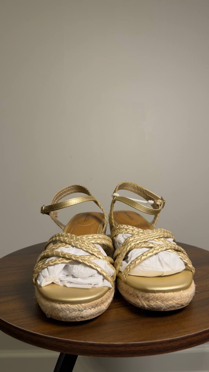 Style  &  Co  Wedge  Sandals  Gold  7.5M  New  $60