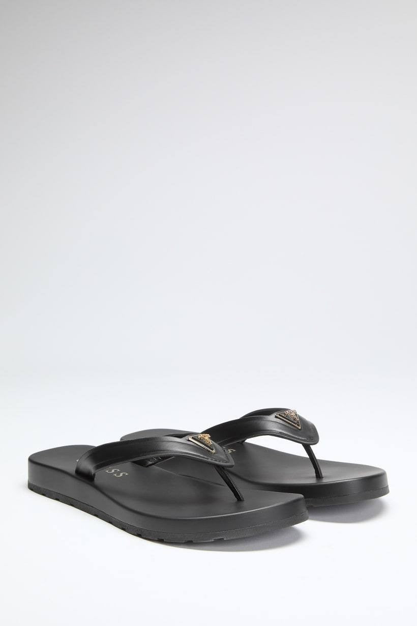 Guess Flip Flop Sandals Black 8 M Pre-Owned Excellent $49.00