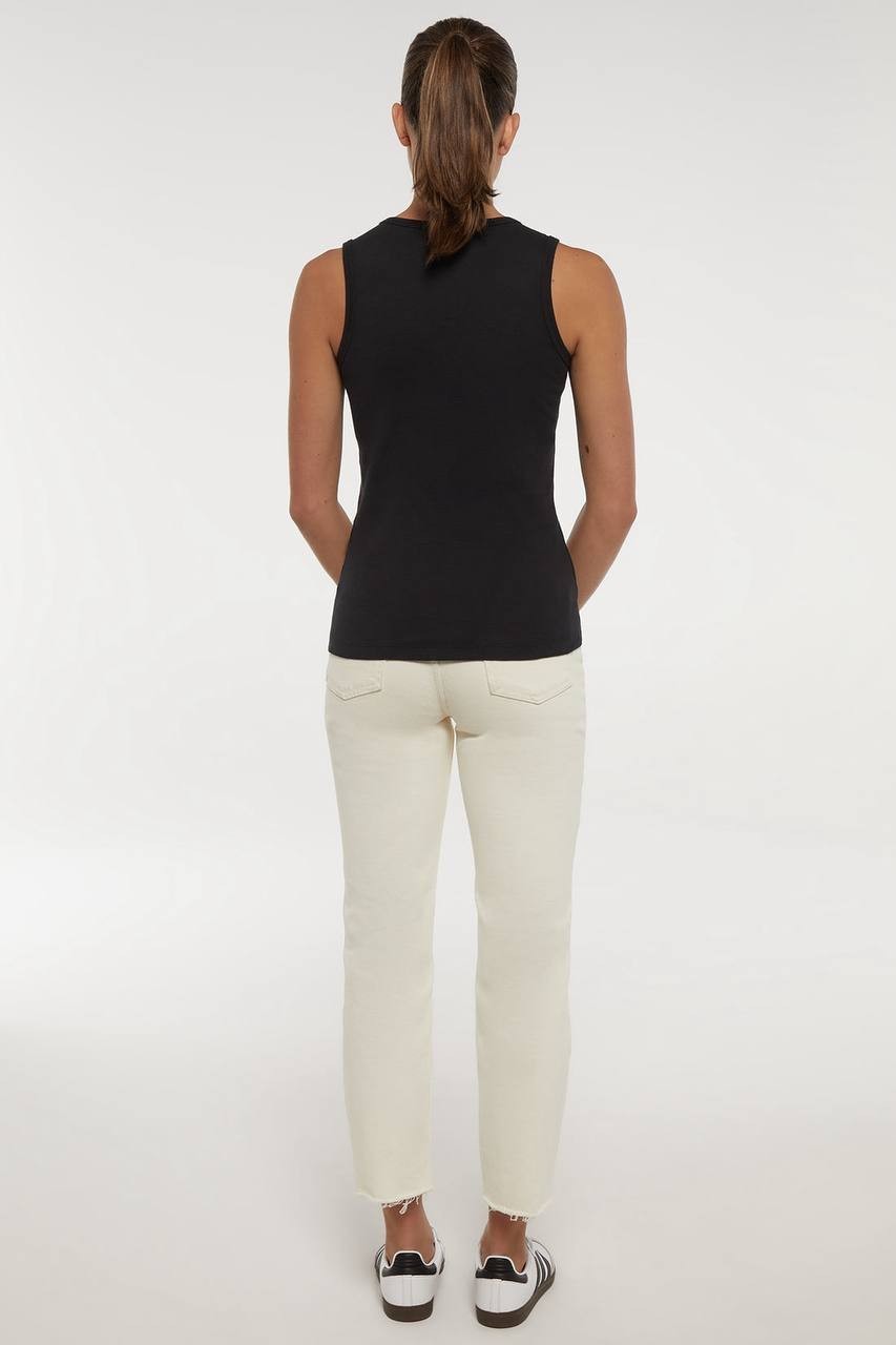 Three Dots Ribbed Crew‑Neck Tank – XL – Black – NWT – $40