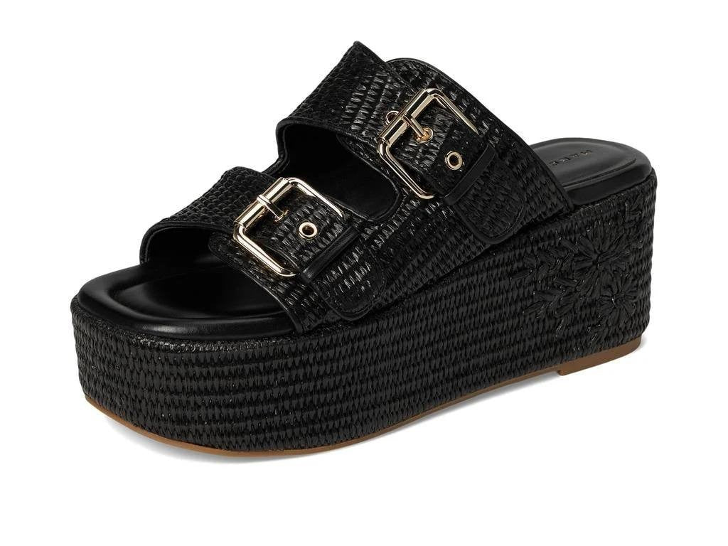 Marc Fisher Black Wedge Sandals 9M New in Box MSRP $150